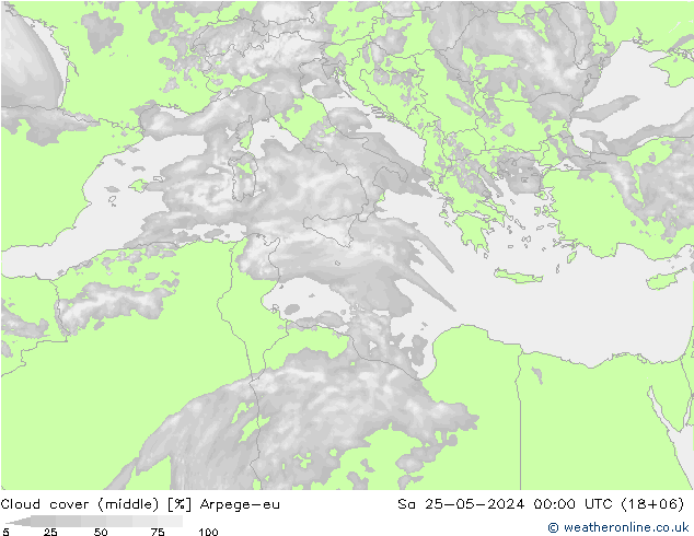 Nubes medias Arpege-eu sáb 25.05.2024 00 UTC