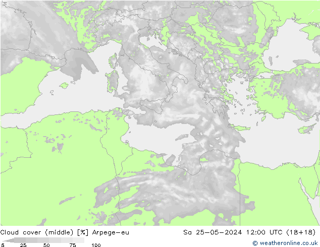Wolken (mittel) Arpege-eu Sa 25.05.2024 12 UTC