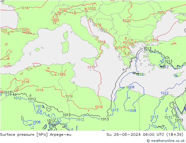 pression de l'air Arpege-eu dim 26.05.2024 06 UTC