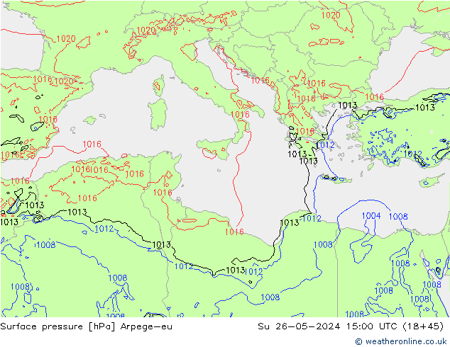 Yer basıncı Arpege-eu Paz 26.05.2024 15 UTC