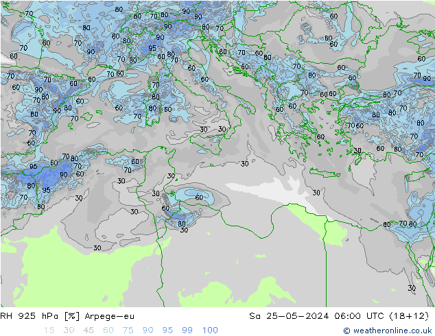 925 hPa Nispi Nem Arpege-eu Cts 25.05.2024 06 UTC