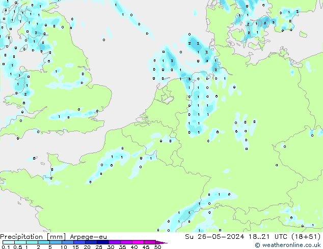 Precipitation Arpege-eu Su 26.05.2024 21 UTC