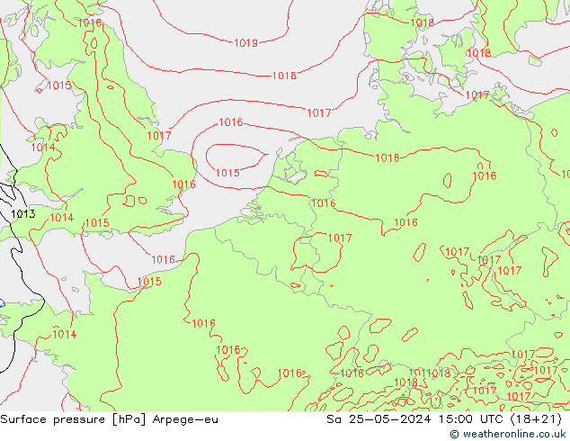 Luchtdruk (Grond) Arpege-eu za 25.05.2024 15 UTC