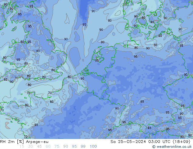 RH 2m Arpege-eu Sa 25.05.2024 03 UTC