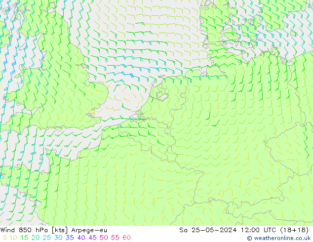 Wind 850 hPa Arpege-eu So 25.05.2024 12 UTC