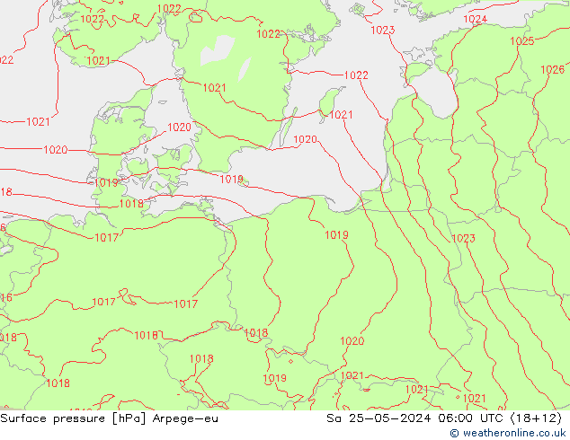 Yer basıncı Arpege-eu Cts 25.05.2024 06 UTC