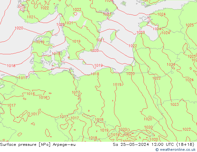 Surface pressure Arpege-eu Sa 25.05.2024 12 UTC