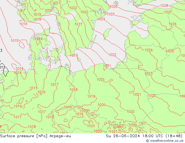 pressão do solo Arpege-eu Dom 26.05.2024 18 UTC