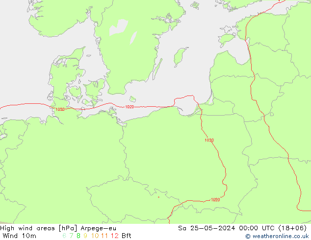 Windvelden Arpege-eu za 25.05.2024 00 UTC