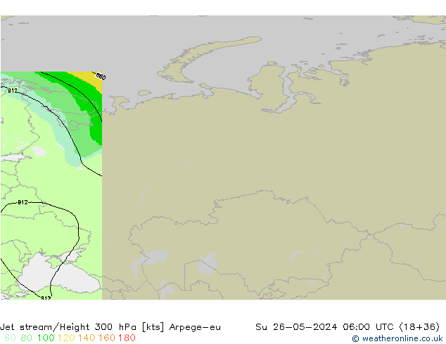 Jet stream/Height 300 hPa Arpege-eu Su 26.05.2024 06 UTC