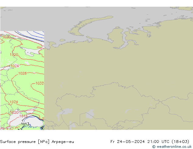 Luchtdruk (Grond) Arpege-eu vr 24.05.2024 21 UTC