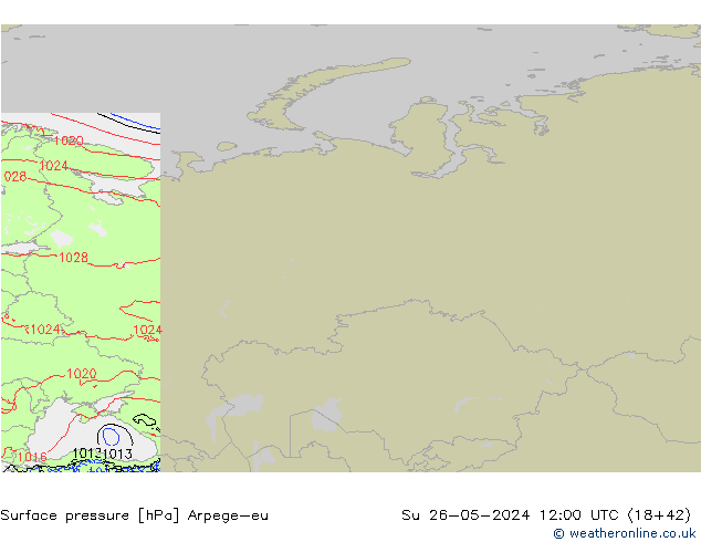 Surface pressure Arpege-eu Su 26.05.2024 12 UTC