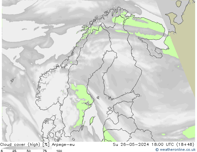 Wolken (hohe) Arpege-eu So 26.05.2024 18 UTC