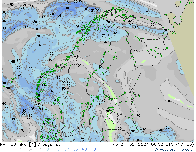 700 hPa Nispi Nem Arpege-eu Pzt 27.05.2024 06 UTC