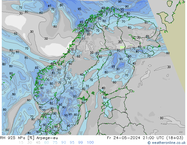 RH 925 hPa Arpege-eu pt. 24.05.2024 21 UTC