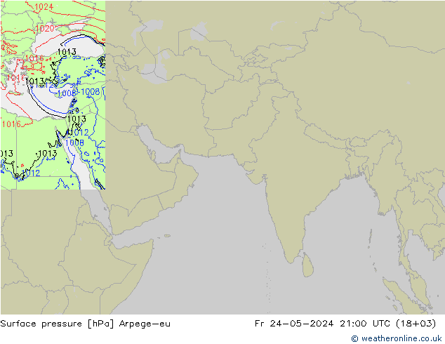 地面气压 Arpege-eu 星期五 24.05.2024 21 UTC