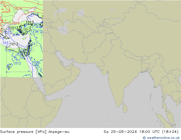 Surface pressure Arpege-eu Sa 25.05.2024 18 UTC