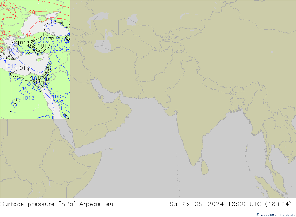 Yer basıncı Arpege-eu Cts 25.05.2024 18 UTC