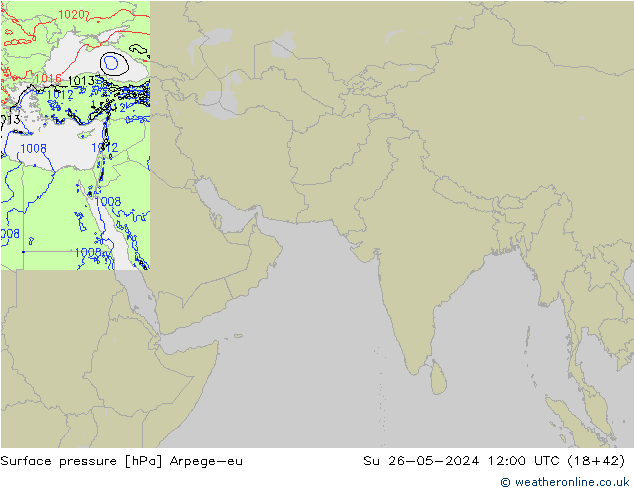 Surface pressure Arpege-eu Su 26.05.2024 12 UTC