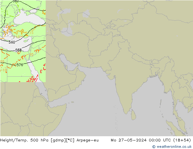 Height/Temp. 500 hPa Arpege-eu Po 27.05.2024 00 UTC