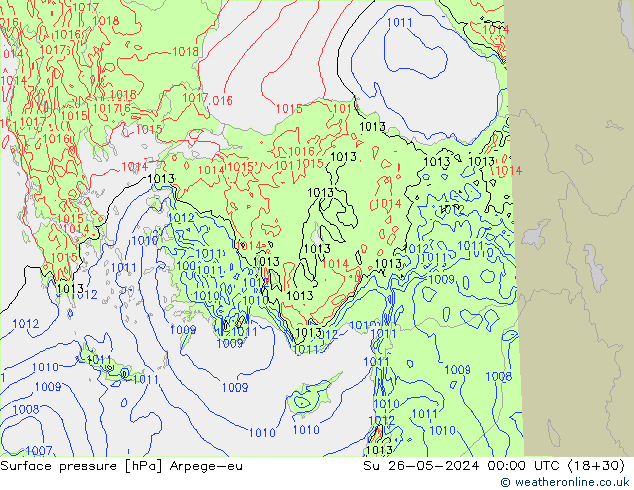 Surface pressure Arpege-eu Su 26.05.2024 00 UTC