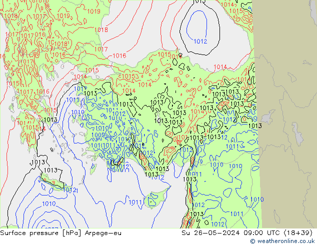 pressão do solo Arpege-eu Dom 26.05.2024 09 UTC