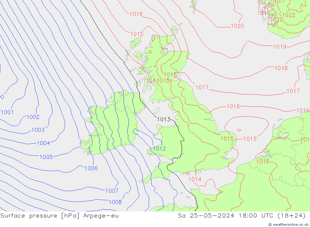 ciśnienie Arpege-eu so. 25.05.2024 18 UTC