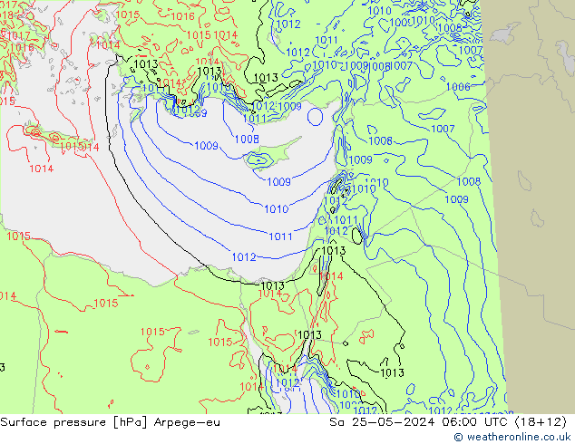 Yer basıncı Arpege-eu Cts 25.05.2024 06 UTC