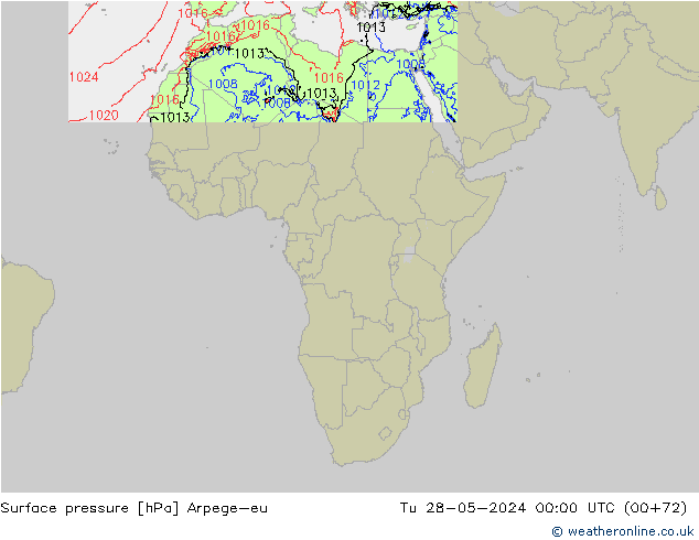 Pressione al suolo Arpege-eu mar 28.05.2024 00 UTC