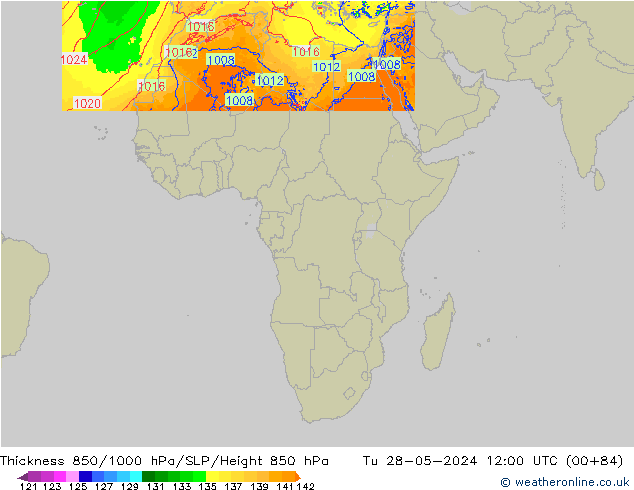 Thck 850-1000 hPa Arpege-eu Tu 28.05.2024 12 UTC