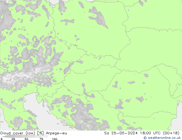 nízká oblaka Arpege-eu So 25.05.2024 18 UTC