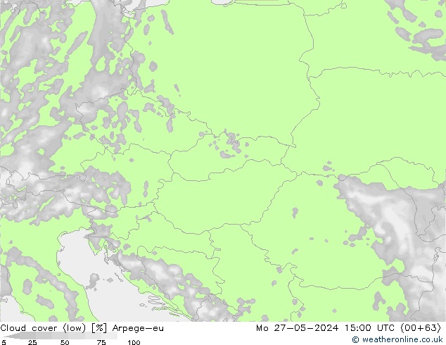 zachmurzenie (niskie) Arpege-eu pon. 27.05.2024 15 UTC