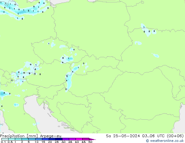 Précipitation Arpege-eu sam 25.05.2024 06 UTC