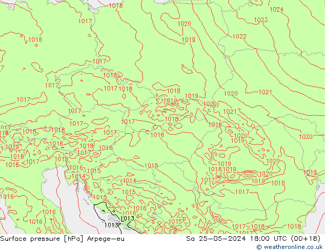 Luchtdruk (Grond) Arpege-eu za 25.05.2024 18 UTC