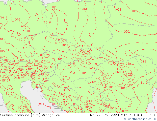 pressão do solo Arpege-eu Seg 27.05.2024 21 UTC