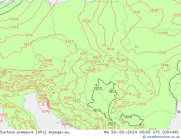 Luchtdruk (Grond) Arpege-eu wo 29.05.2024 00 UTC