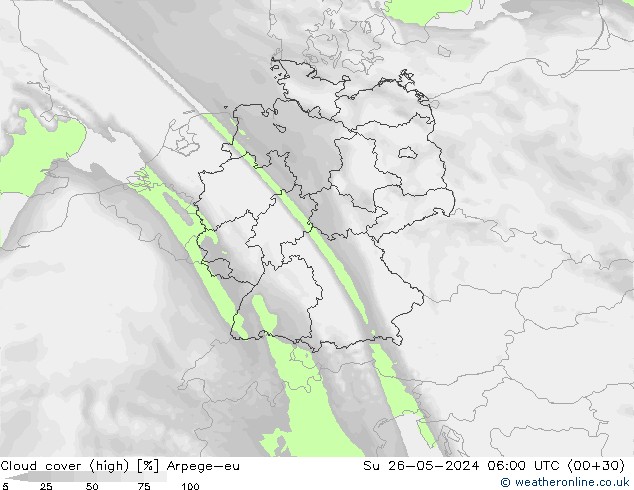 vysoký oblak Arpege-eu Ne 26.05.2024 06 UTC