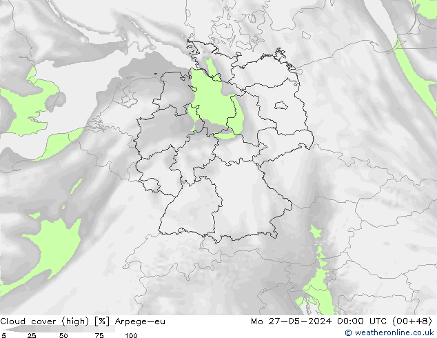 Wolken (hohe) Arpege-eu Mo 27.05.2024 00 UTC