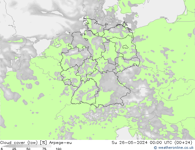 云 (低) Arpege-eu 星期日 26.05.2024 00 UTC