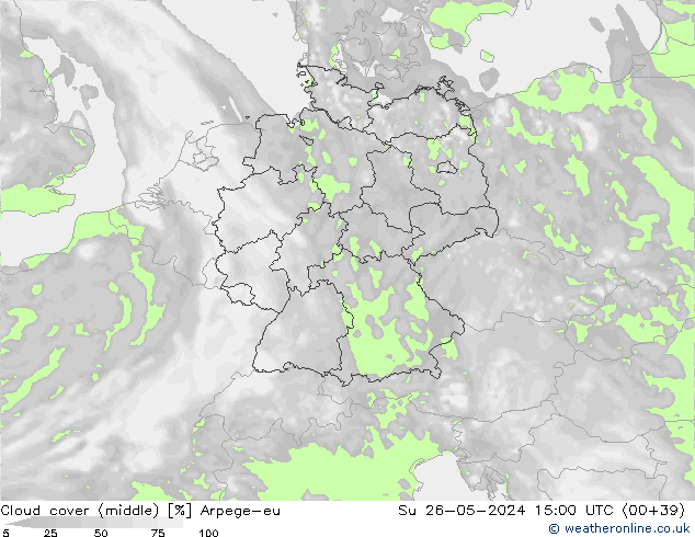 Nubes medias Arpege-eu dom 26.05.2024 15 UTC