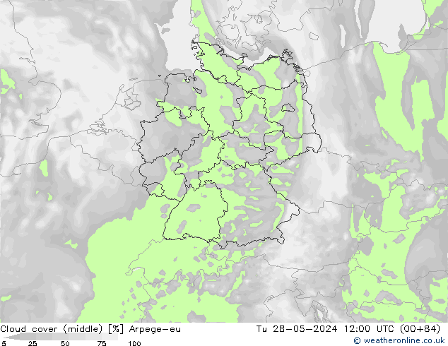 nuvens (médio) Arpege-eu Ter 28.05.2024 12 UTC