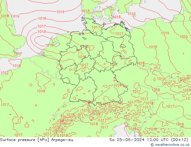 Surface pressure Arpege-eu Sa 25.05.2024 12 UTC