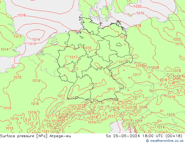 pression de l'air Arpege-eu sam 25.05.2024 18 UTC