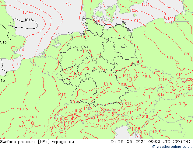 Surface pressure Arpege-eu Su 26.05.2024 00 UTC