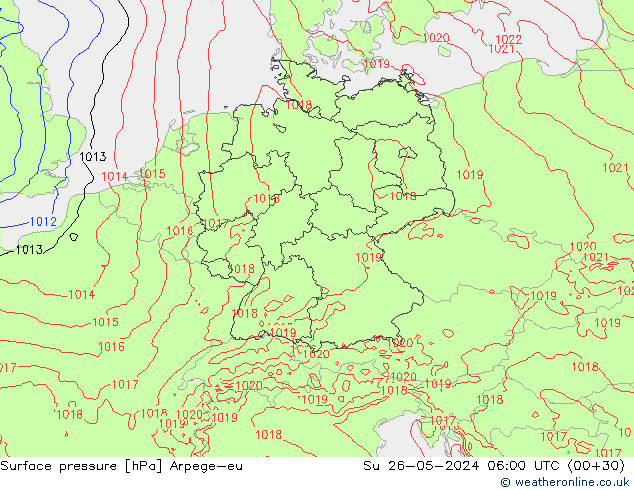 pressão do solo Arpege-eu Dom 26.05.2024 06 UTC