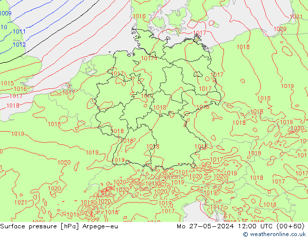 pressão do solo Arpege-eu Seg 27.05.2024 12 UTC