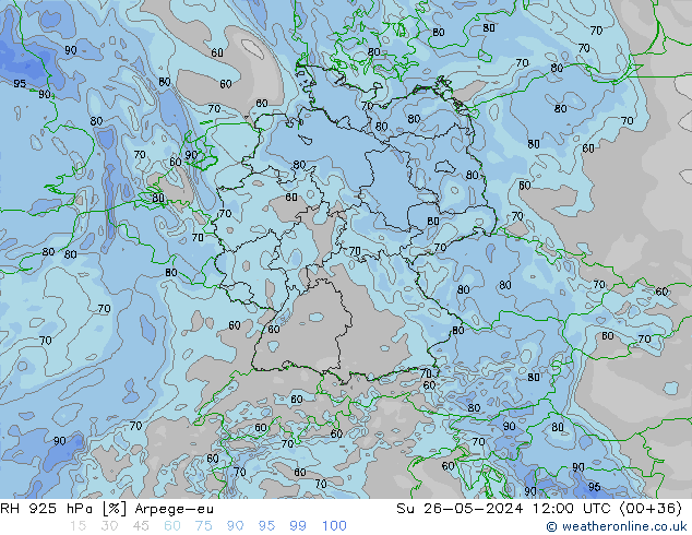 RH 925 hPa Arpege-eu Su 26.05.2024 12 UTC