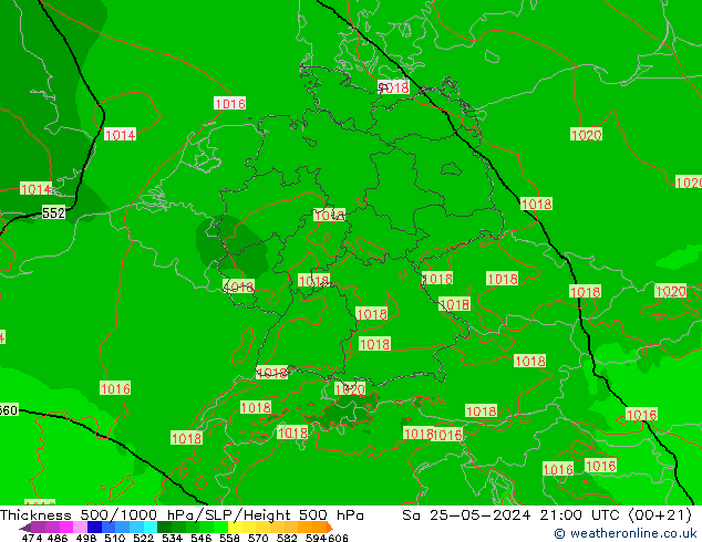 Thck 500-1000hPa Arpege-eu so. 25.05.2024 21 UTC