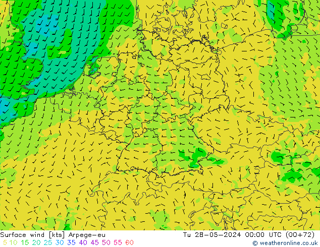 ветер 10 m Arpege-eu вт 28.05.2024 00 UTC