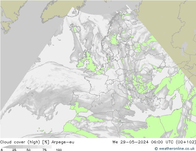 Bulutlar (yüksek) Arpege-eu Çar 29.05.2024 06 UTC